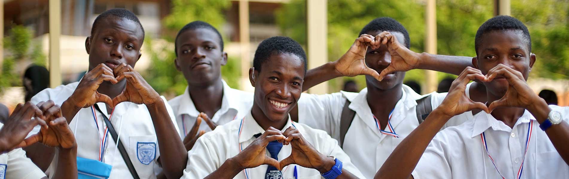 young people in Ghanna with hearing aids